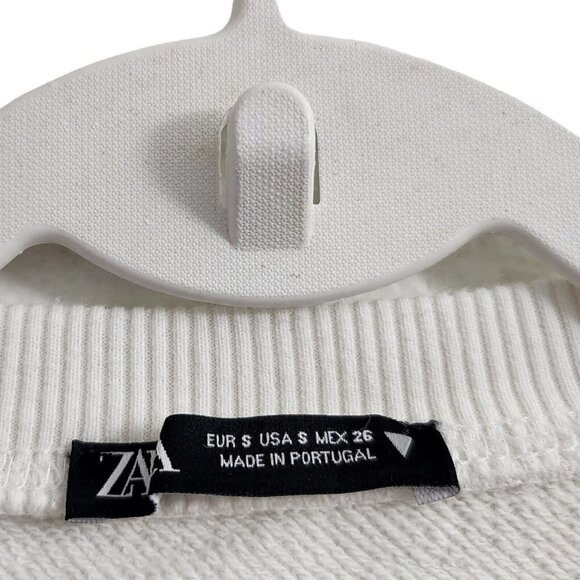 Zara Mini Dress Small White Positive Energy Season Plush Jersey Bloggers‎ Fave - Picture 5 of 9